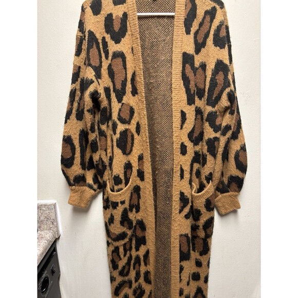 Show Me Your Mumu out and about cardigan cheetah knit long Women's Small Open - Picture 4 of 9